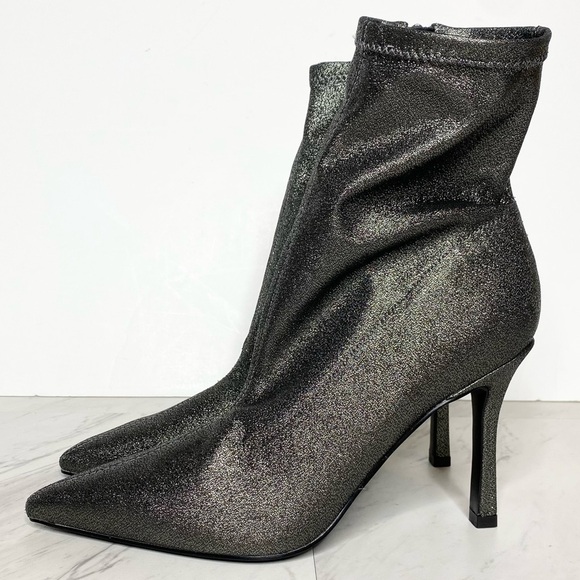 New! Marc Fisher Kellen Sparkle Pointy Toe Heeled Bootie 8 1/2 M - Picture 1 of 13
